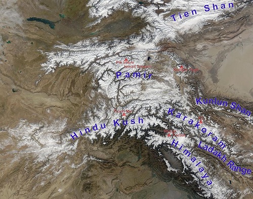 Himalaya Karakorum highest mountain ranges 